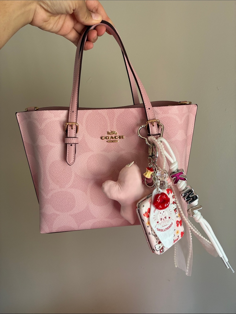 Pink Hello Kitty Mirror Keychain Bag Charm